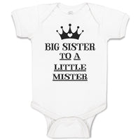 Baby Clothes Big Sister to A Little Mister with Crown and Little Heart Cotton