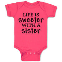 Baby Clothes Life Is Sweeter with A Sister Baby Bodysuits Boy & Girl Cotton