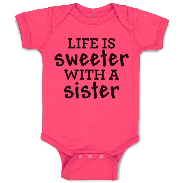 Baby Clothes Life Is Sweeter with A Sister Baby Bodysuits Boy & Girl Cotton