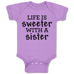 Baby Clothes Life Is Sweeter with A Sister Baby Bodysuits Boy & Girl Cotton