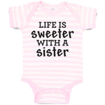 Baby Clothes Life Is Sweeter with A Sister Baby Bodysuits Boy & Girl Cotton
