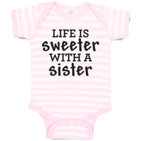 Baby Clothes Life Is Sweeter with A Sister Baby Bodysuits Boy & Girl Cotton