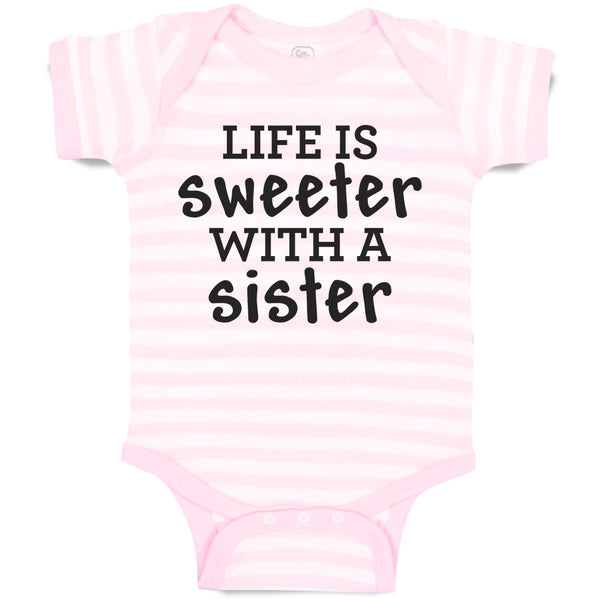 Baby Clothes Life Is Sweeter with A Sister Baby Bodysuits Boy & Girl Cotton