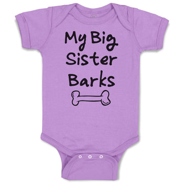 Baby Clothes My Big Sister Barks Baby Bodysuits Boy & Girl Cotton
