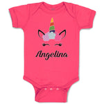 Baby Clothes Angelina Your Name Cute Unicorn Baby Bodysuits Boy & Girl Cotton