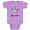 Baby Clothes Angelina Your Name Cute Unicorn Baby Bodysuits Boy & Girl Cotton