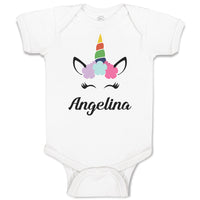 Baby Clothes Angelina Your Name Cute Unicorn Baby Bodysuits Boy & Girl Cotton