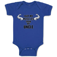 Baby Clothes I Get My Muscles from My Uncle Baby Bodysuits Boy & Girl Cotton