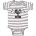 Baby Clothes I Get My Muscles from My Uncle Baby Bodysuits Boy & Girl Cotton