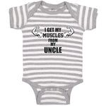 Baby Clothes I Get My Muscles from My Uncle Baby Bodysuits Boy & Girl Cotton