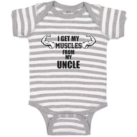Baby Clothes I Get My Muscles from My Uncle Baby Bodysuits Boy & Girl Cotton