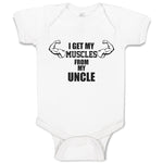 Baby Clothes I Get My Muscles from My Uncle Baby Bodysuits Boy & Girl Cotton