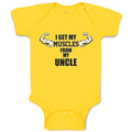 Baby Clothes I Get My Muscles from My Uncle Baby Bodysuits Boy & Girl Cotton