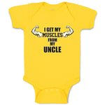 Baby Clothes I Get My Muscles from My Uncle Baby Bodysuits Boy & Girl Cotton