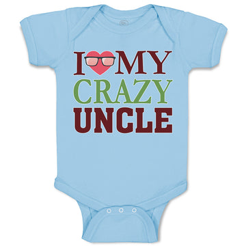 Baby Clothes I Love My Crazy Uncle Baby Bodysuits Boy & Girl Cotton