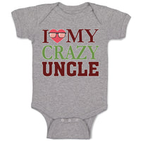 Baby Clothes I Love My Crazy Uncle Baby Bodysuits Boy & Girl Cotton