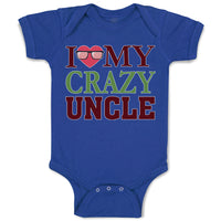 Baby Clothes I Love My Crazy Uncle Baby Bodysuits Boy & Girl Cotton