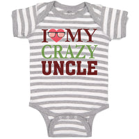 Baby Clothes I Love My Crazy Uncle Baby Bodysuits Boy & Girl Cotton