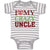 Baby Clothes I Love My Crazy Uncle Baby Bodysuits Boy & Girl Cotton