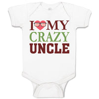 Baby Clothes I Love My Crazy Uncle Baby Bodysuits Boy & Girl Cotton