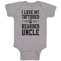 Baby Clothes I Love My Tattooed & Bearded Uncle Baby Bodysuits Boy & Girl Cotton