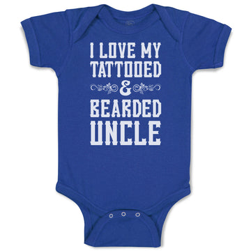 Baby Clothes I Love My Tattooed & Bearded Uncle Baby Bodysuits Boy & Girl Cotton