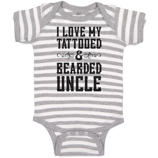 Baby Clothes I Love My Tattooed & Bearded Uncle Baby Bodysuits Boy & Girl Cotton