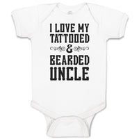 Baby Clothes I Love My Tattooed & Bearded Uncle Baby Bodysuits Boy & Girl Cotton