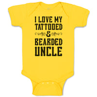 Baby Clothes I Love My Tattooed & Bearded Uncle Baby Bodysuits Boy & Girl Cotton