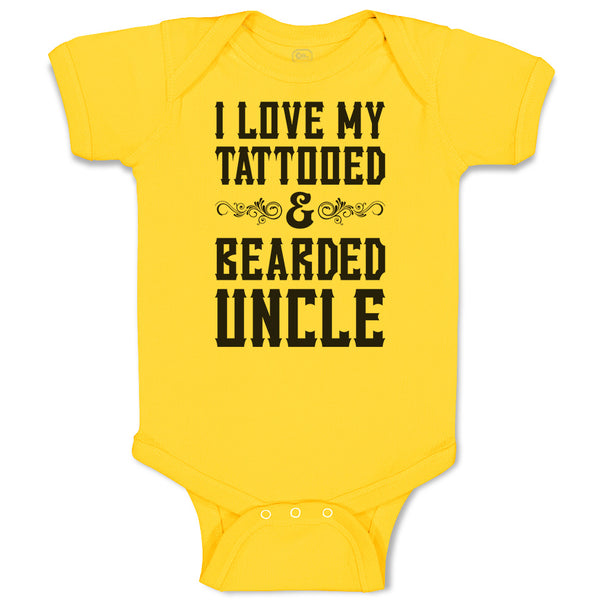 Baby Clothes I Love My Tattooed & Bearded Uncle Baby Bodysuits Boy & Girl Cotton