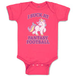 Baby Clothes I Suck at Fantasy Football Baby Bodysuits Boy & Girl Cotton
