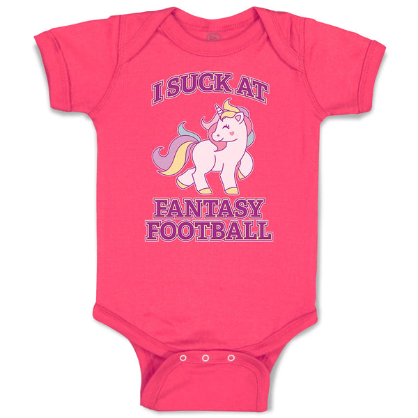 Baby Clothes I Suck at Fantasy Football Baby Bodysuits Boy & Girl Cotton