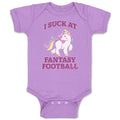 Baby Clothes I Suck at Fantasy Football Baby Bodysuits Boy & Girl Cotton