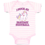 Baby Clothes I Suck at Fantasy Football Baby Bodysuits Boy & Girl Cotton