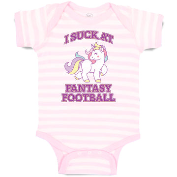 Baby Clothes I Suck at Fantasy Football Baby Bodysuits Boy & Girl Cotton