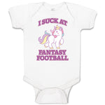 Baby Clothes I Suck at Fantasy Football Baby Bodysuits Boy & Girl Cotton