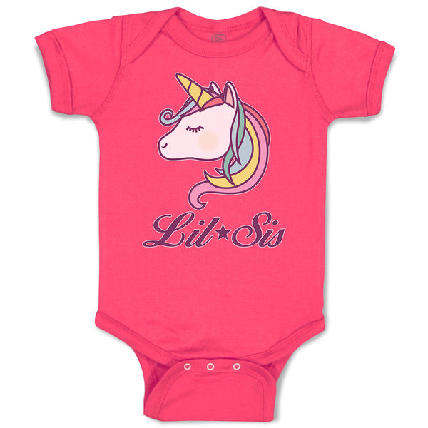 Baby Clothes Lil Sis An Cute Unicorn Baby Bodysuits Boy & Girl Cotton