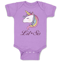 Baby Clothes Lil Sis An Cute Unicorn Baby Bodysuits Boy & Girl Cotton