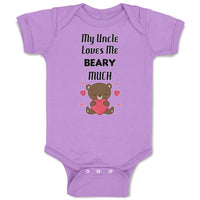 Baby Clothes My Uncle Loves Me Beary Much Baby Bodysuits Boy & Girl Cotton
