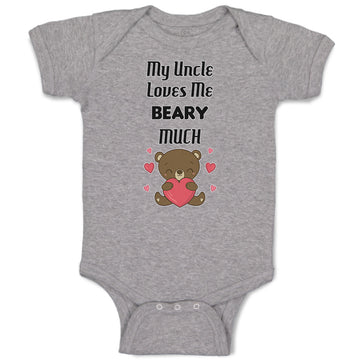 Baby Clothes My Uncle Loves Me Beary Much Baby Bodysuits Boy & Girl Cotton