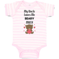 Baby Clothes My Uncle Loves Me Beary Much Baby Bodysuits Boy & Girl Cotton