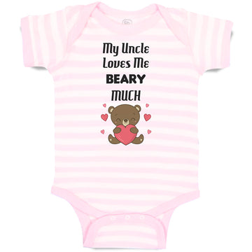 Baby Clothes My Uncle Loves Me Beary Much Baby Bodysuits Boy & Girl Cotton