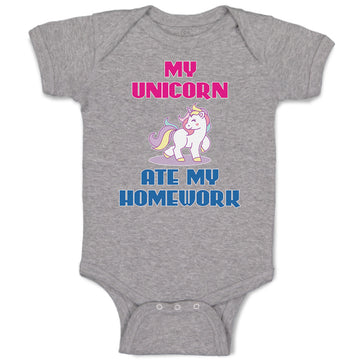 Baby Clothes My Unicorn Ate My Homework Baby Bodysuits Boy & Girl Cotton