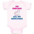 Baby Clothes My Unicorn Ate My Homework Baby Bodysuits Boy & Girl Cotton