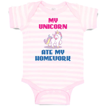 Baby Clothes My Unicorn Ate My Homework Baby Bodysuits Boy & Girl Cotton