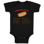 Baby Clothes Chicago Style Image of A Hot Dog Funny Humor Baby Bodysuits Cotton