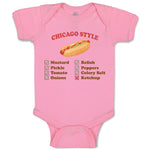 Baby Clothes Chicago Style Image of A Hot Dog Funny Humor Baby Bodysuits Cotton