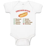Baby Clothes Chicago Style Image of A Hot Dog Funny Humor Baby Bodysuits Cotton