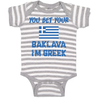 Baby Clothes You Bet Your Baklava I'M Greek Funny Humor Baby Bodysuits Cotton