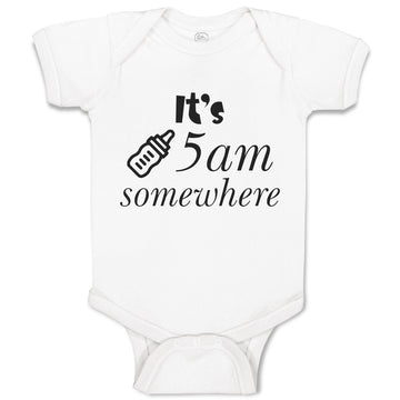 Baby Clothes It's 5 O'Clock Somewhere Funny Humor Gag Baby Bodysuits Cotton
